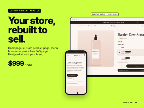 Custom Re-Build Shopify Website