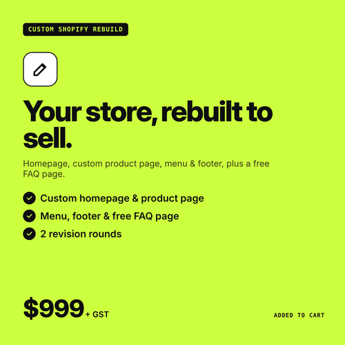 Custom Re-Build Shopify Website